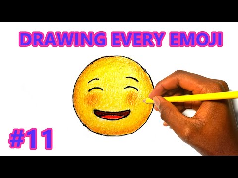 How to draw smiling face emoji (drawing every emoji part 11)