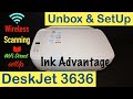 HP DeskJet Ink Advantage 3636 SetUp, Unboxing, wireless scanning, SetUp Android Phone & Review !!