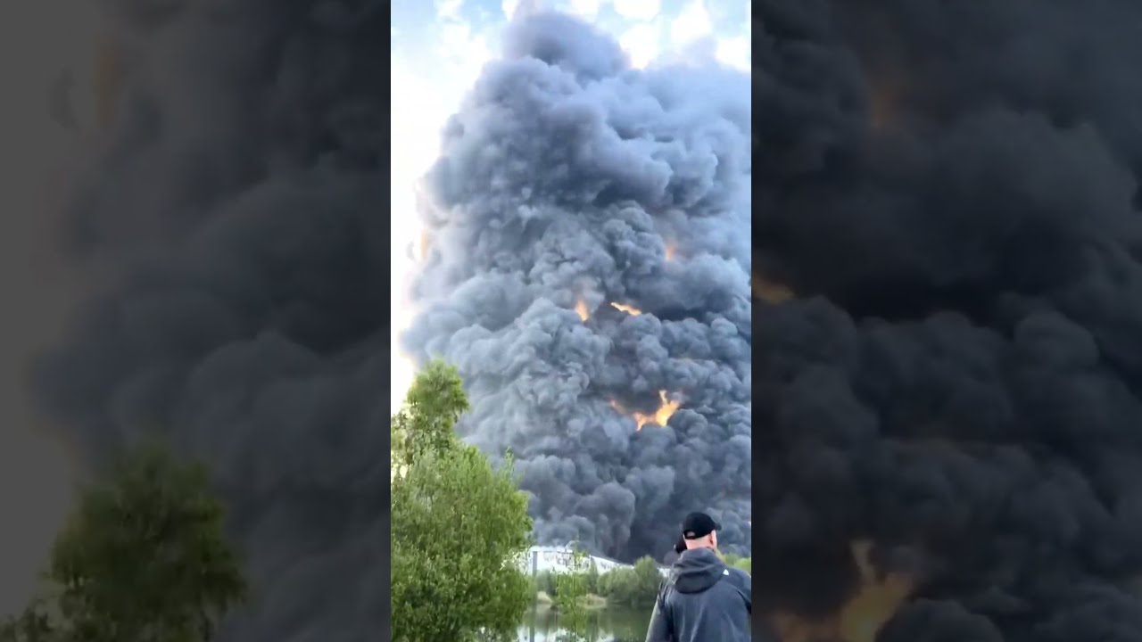 A Massive Fire Has Erupted At An Industrial Estate In Cannock Staffordshire