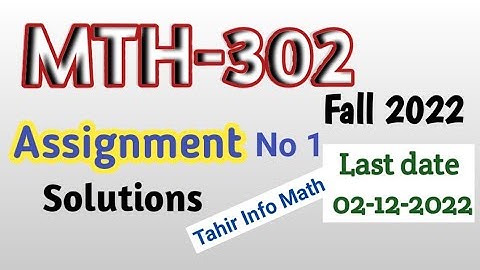 MTH302 assignment no1 solutions fall 2022