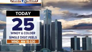 Windy & colder, light snow