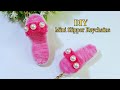 DIY Pipe Cleaner Mini Slipper Keychain | Cute Fuzzy Charm