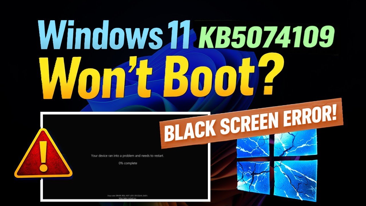 Windows 11 January 2026 Update Causing Boot Failure? KB5074109 ...