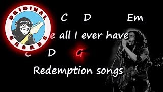 Bob Marley - Redemption song - Chords & Lyrics screenshot 1