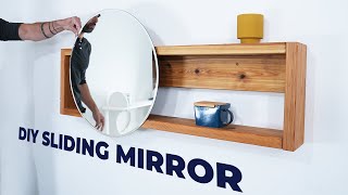 DIY Shelf with a Sliding Mirror