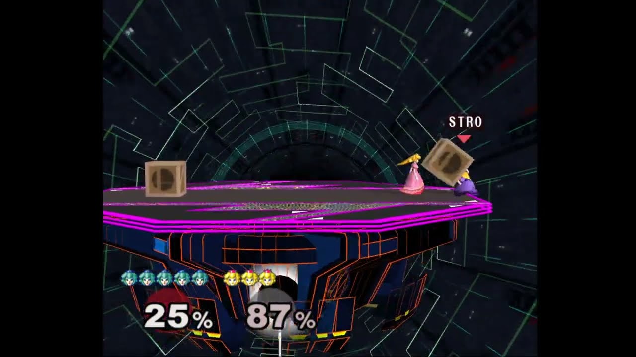 Smash Bros. Melee Full Playthrough Peach vs. Peach (CPU Lv.1
