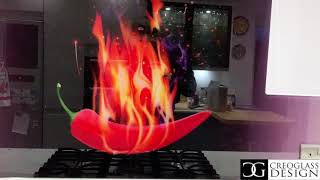 Red Hot Chilli by ®Creoglass Design - Modern Kitchen Splashback, www.creoglass.co.uk