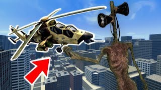 Using an Attack Helicopter to Defeat GIANT Siren Head! - Garry's Mod Multiplayer Siren Head Survival