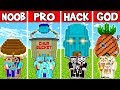 Minecraft: FAMILY SPONGEBOB HOUSE BUILD CHALLENGE - NOOB vs PRO vs HACKER vs GOD in Minecraft