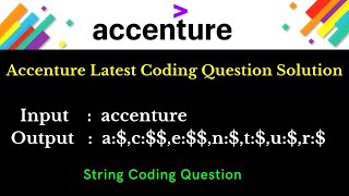 Accenture Coding Question for placement 2021 | #String by using $ sign
