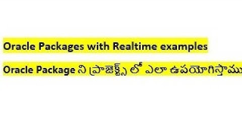 Oracle packages with realtime examples explained in Telugu