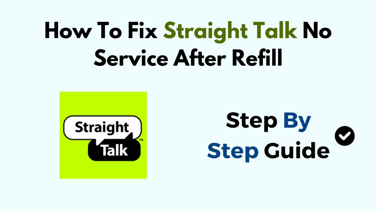 How To Fix Straight Talk No Service After Refill YouTube