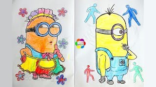 لعبة تلوين شخصيات مينيون للبنات والاولاد اجمل العاب الرسم والتلوين الاطفال minions coloring book