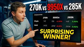 270k vs 9950x vs 285k CPU Performance [Cinebench R24]
