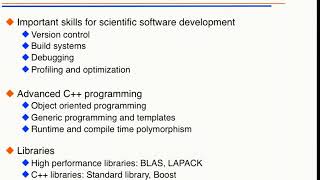 Lecture 1 : Programming Techniques for  Scientific Simulations I
