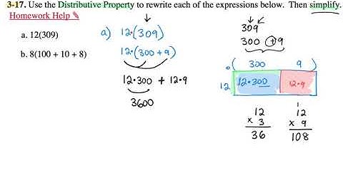 3-17 CPM CC1 Distributive Property with Numbers