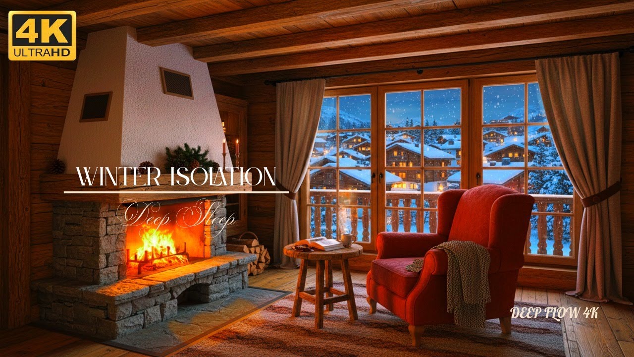 Isolated Winter Lodge for Deep Focus | Fire, Wind & Subtle Creaks