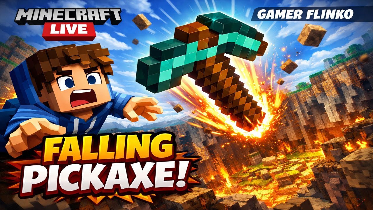 Minecraft Falling Pickaxe Experiment 🔨 | Endless Drop | Live Stream 🔴