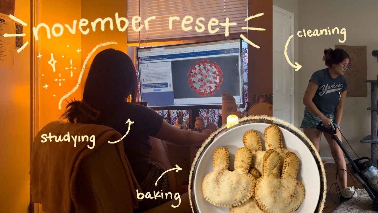 november reset vlog | quiet cleaning, studying, and baking