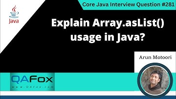 Explain Arrays.asList() usage in Java (Core Java Interview Question #281)