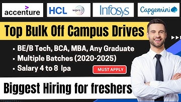🔥Accenture, Infosys, HCL 6+ Urgent Hirings! | Hiring | 8 LPA | Any graduate | 2025–2021 Batch