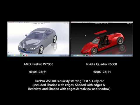 AMD FirePro W7000 vs Nvidia Quadro K5000 Rendering Performance in SolidWorks 2013