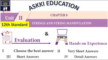 💥 12th Computer Science - Chapter 8 Strings and String Manipulation Book back Answers English Medium