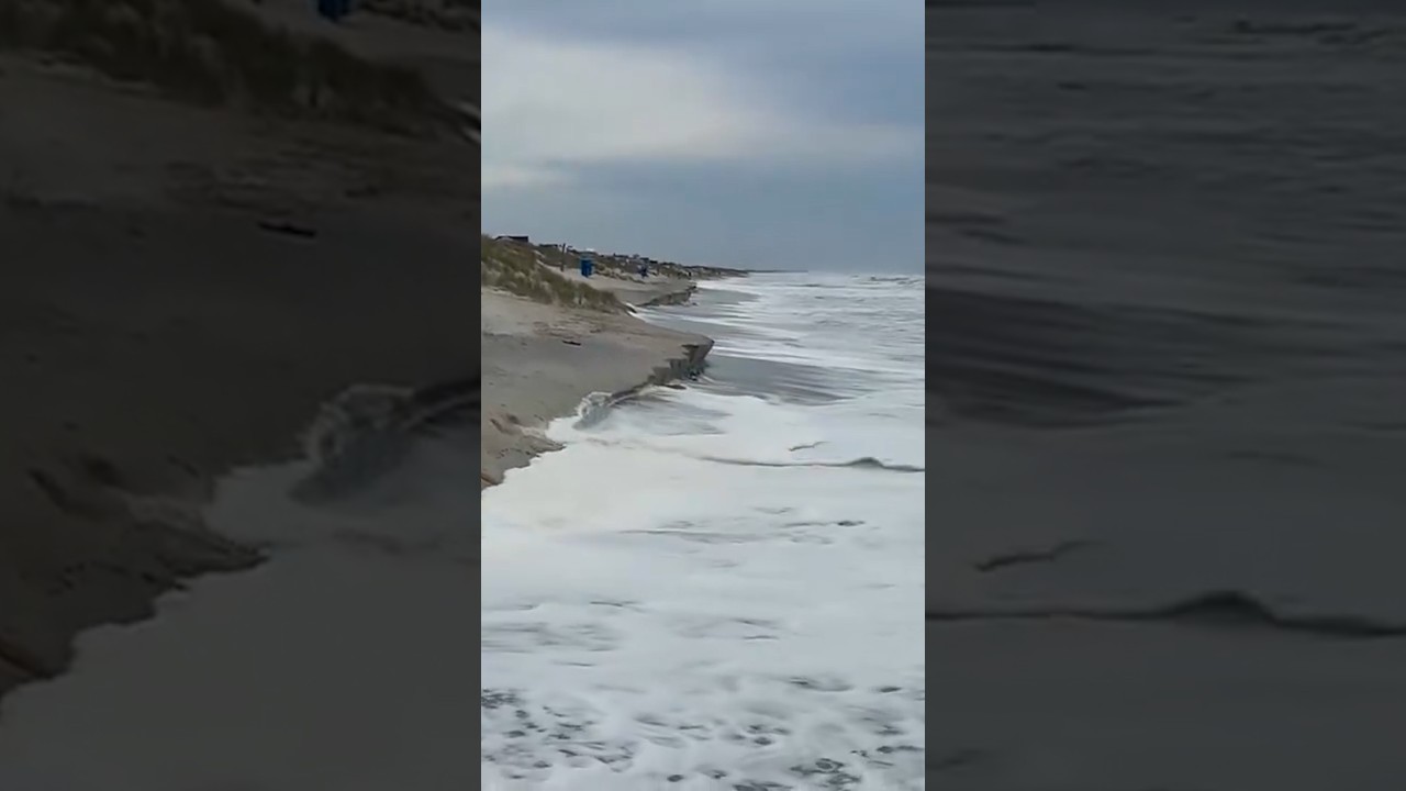 Nor’easter waves erode part of New Jersey shoreline