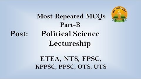 Lec-80,Part-B,Political Science Lecturership Ability test Past Papers Most Important Mcqs #KPPSC