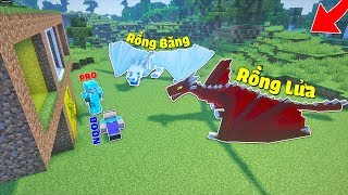 DÙNG THÚ NUÔI RỒNG LỬA RỒNG BĂNG LÀM CHO NOOB HỐI HẬN TRONG MCPE | Thử Thách SlenderMan