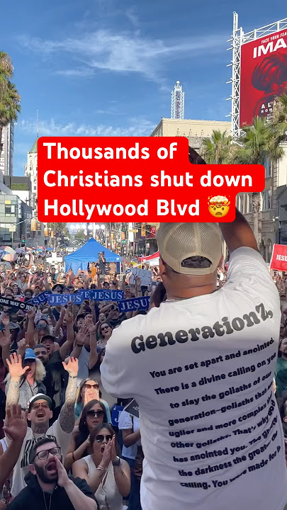 Thousands of Christians on Hollywood Blvd!! 🤯 #revival #jesus #christians