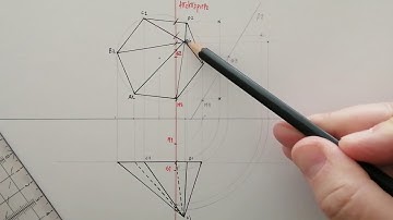 SECÇÂO de PIRÂMIDE HEXAGONAL OBLÍQUA e Interseção de uma RETA de PERFIL com o sólido