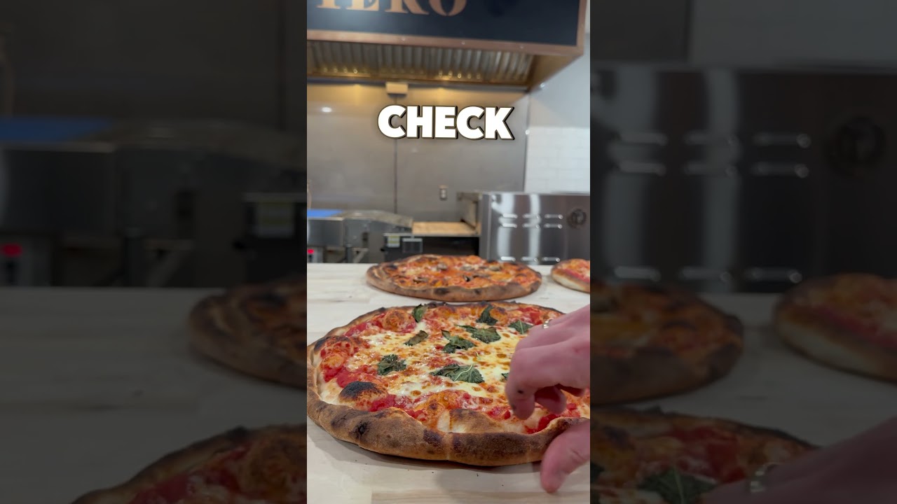 Conveyor oven pizza perfection!🍕From crust to char, it’s flawless 