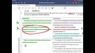 DSE 2012 IB Q11 Essay contrast mitosis meiosis significance to continuity of life