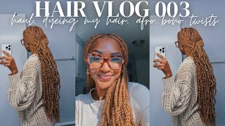 hair vlog 003: hair therapy, dyeing my hair brown, doing boho twists