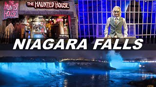 Niagara Falls at Night: Clifton Hill & American Falls View (Nov 2021)