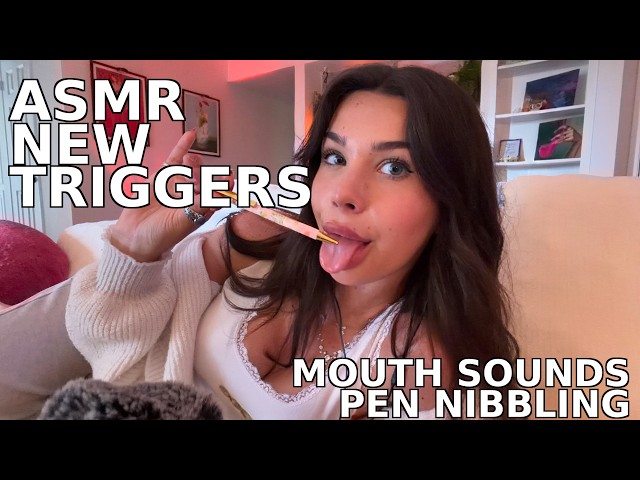 ASMR Fast & Aggressive NEW TRIGGERS (pen nibbling, mouth sounds, whispering)