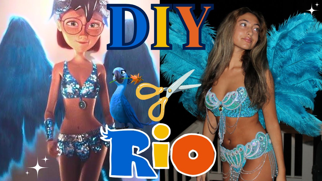 RIO LINDA CARNIVAL COSTUME DIY RIO MOVIE NO SEW EASY YouTube Rio linda carnival costume diy rio movie no sew easy youtube