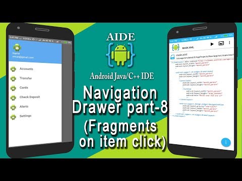 Android AIDE NavigationDrawer part-8 (With Fragments)