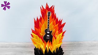 DIY Guitar in flames  cool gift for guitarist (ENG Subtitles) - Speed up #666