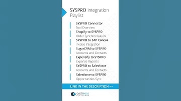 #Shorts SYSPRO Integration playlist