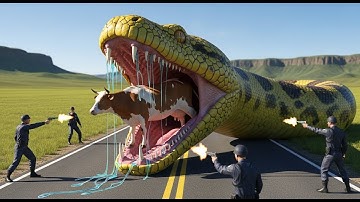 Brave Heroes Save Innocent Mother Cow from Giant Python’s Attack🐍
