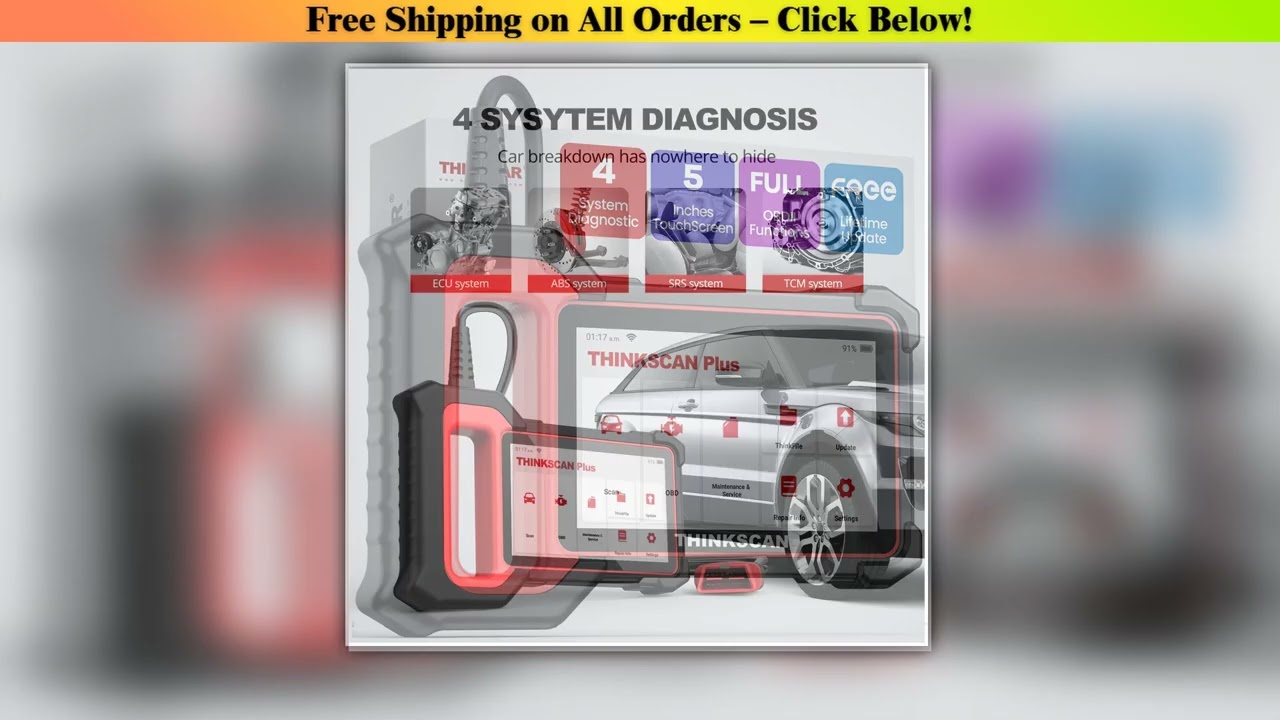 THINKCAR Thinkscan Plus S5 OBD2 Scanner ABS/SRS/ECM/TCM System Auto Vin Diagnostic Scan Tool Car