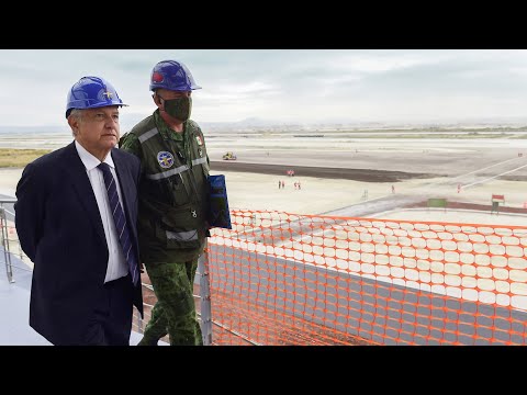 Supervisión de obra del Aeropuerto 'General Felipe Ángeles', desde Zumpango, Estado de México