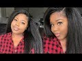 BRAIDLESS CROCHET |  NO Cornrows NO Leave Out| Straight Yaky Crochet Hair