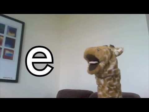 Teaching Geraldine the alphabet - e