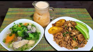 ♨️ALMUERZO COMPLETO 🇪🇨en 40 minutos , económico, SOPA DE POLLO CON BRÓCOLI, ARROZ MIXTO, JUGO  MELÓN