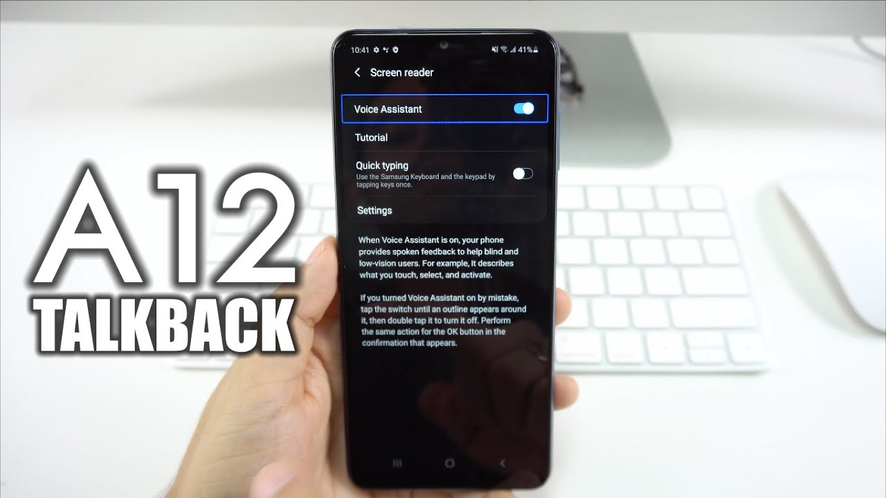 Chế độ TalkBack trên Samsung Galaxy A12 đôi khi khiến người dùng bối rối trong quá trình sử dụng. Tắt chế độ này ngay để trải nghiệm các tính năng một cách dễ dàng và tiện lợi. 