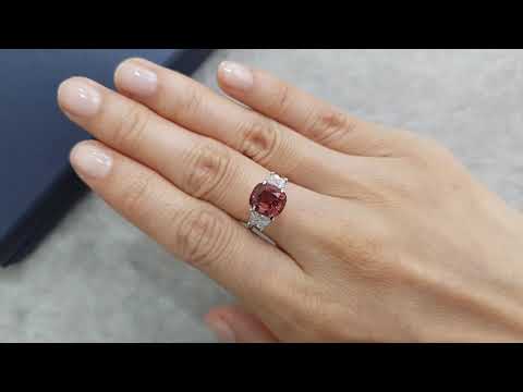 Cushion cut orange-red tourmaline 2.85 ct, Africa Video  № 1