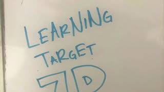 Learning Target 7D Essential Knowledge 7.4.A-C